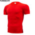 Fashion pure color T-shirt Men Short Sleeve compression tight Tshirts Shirt S- 4XL Summer Clothes - menochic